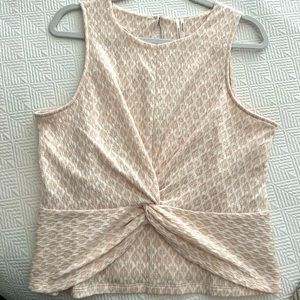 NWT Anthropologie woven top with knit detail.